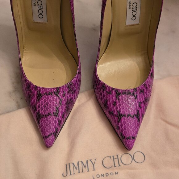 Jimmy Choo Anouk Purple Snakeskin/Elaphe Pumps - Picture 4 of 12